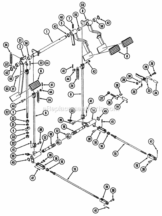 C/B Control - Gear Drive (Dual) Diagram and Parts List for 54A-443D100 Cub Cadet Lawn Tractor